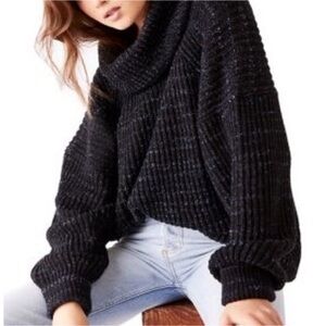 Free People Leo Turtleneck Sweater Blacklight Party
